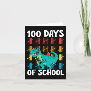 Cartão Dia De Professores Crianças Meninos Dino Happy 100