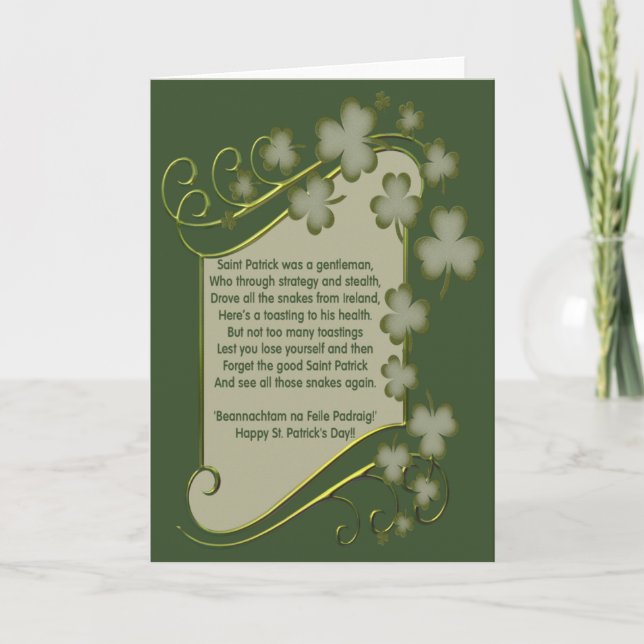 Cartão Dia de São Patrício (Frente)
