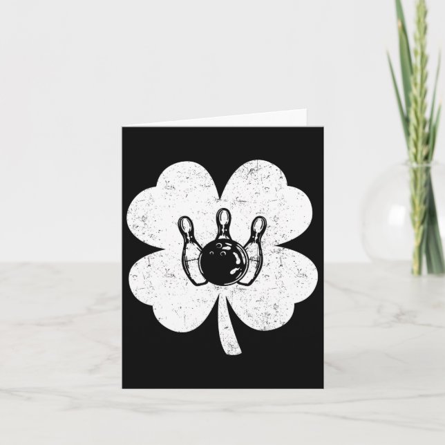 Cartão Dia de São Patrício Boliche Trevo de Boliche Irlan (Frente)