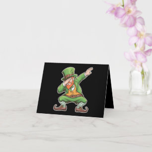 Cartão Dia de São Patrício Dab Dabbing Leprechaun Em Verd