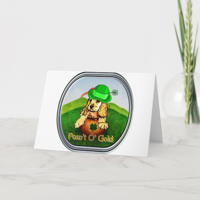 Cartão Dia de São Patrício do Cocker Spaniel (Frente)