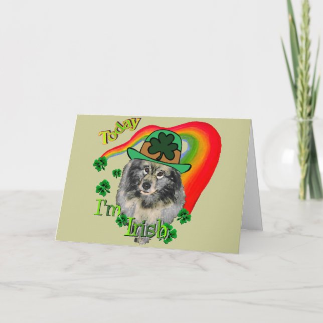 Cartão Dia de São Patrício do Keeshond (Frente)
