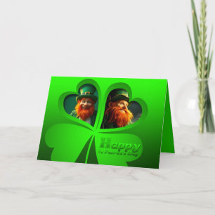 Cartão Dia de São Patrício Feliz Leprechaun Adicionar Fot