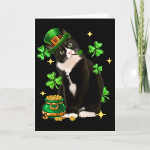 Cartão Dia de São Patrício Gato Irlandês Charmoso de Smok