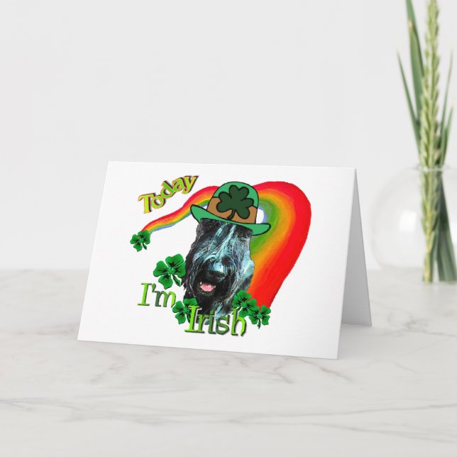 Cartão Dia de São Patrício Giant Schnauzer (Frente)