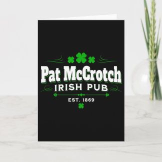 Cartão Dia de São Patrício Humor Irlandês Novidade Pat Mc