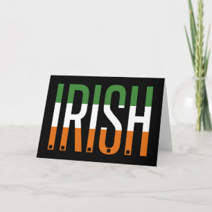 Cartão Dia de São Patrício Irlandês Bandeira da Irlanda T