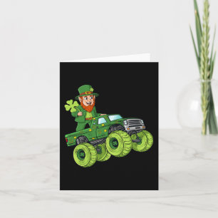Cartão Dia de São Patrício Leprechaun Monster Truck