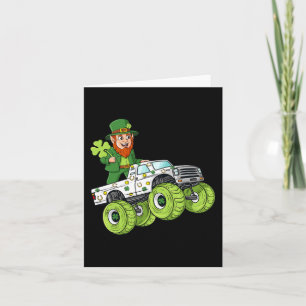 Cartão Dia de São Patrício Leprechaun Monster Truck