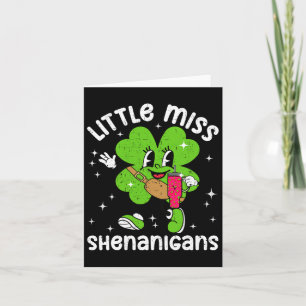 Cartão Dia de São Patrício Menina Shenanigans Shamrock G