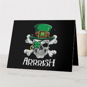Cartão Dia de São Patrício Pirata Arrrish Leprechaun Meni