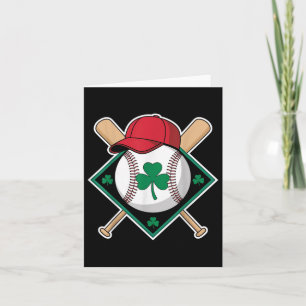 Cartão Dia de São Patrício Shamrock Baseball Irish Para C