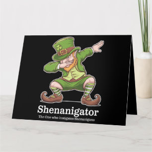 Cartão Dia de São Patrício Shenanigator Dabbing Leprechau
