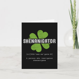 Cartão Dia de São Patrício Shenanigator Irlandês Roupas D