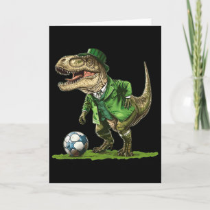 Cartão Dia de São Patrício T Rex Futebol Dinossauro São P