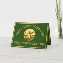 Dia de São Patrício Trevo Dourado Personalizado