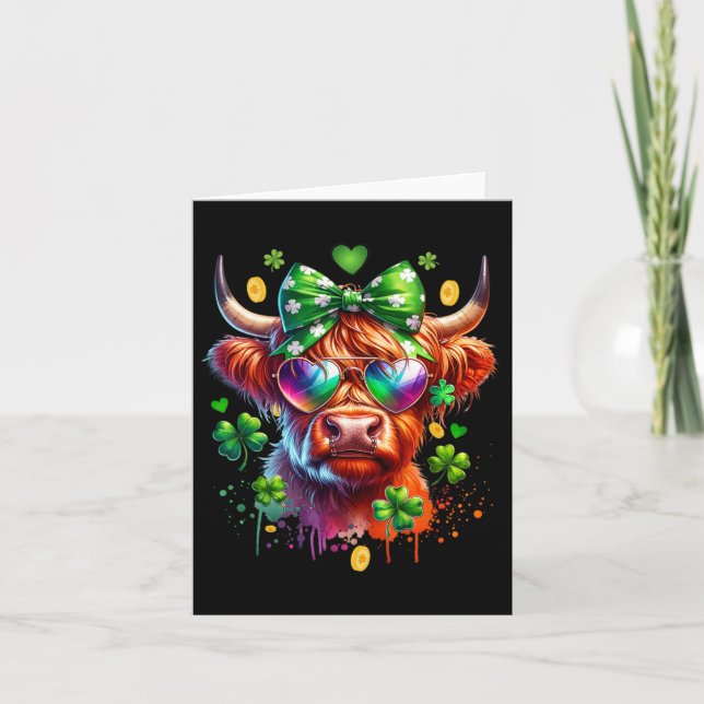 Cartão Dia de São Patrício Vaca Engraçada  (Frente)