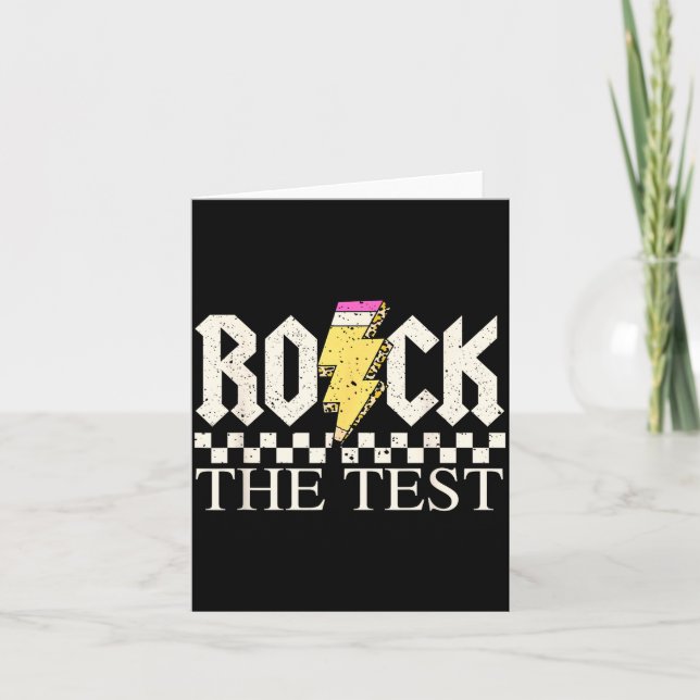 Cartão Dia de Teste Estadual Staar Rock O Teste ABCD Prof (Frente)