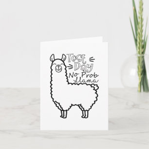 Cartão Dia de Teste Sem Prob-llama Llama Dia de Teste do 