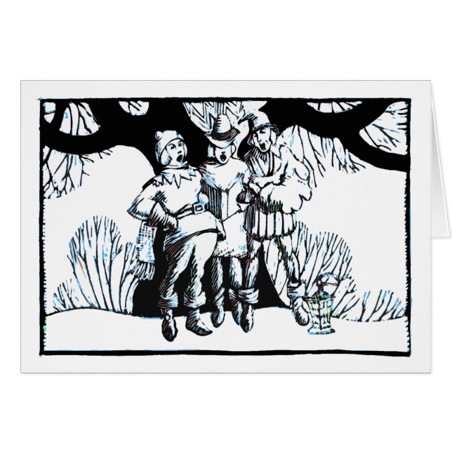 Cartão Dia de Trabalho do Xmas dos Buskers (Frente Horizontal)