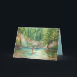 Cartão Dia do aniversário do 70 da pesca com mosca<br><div class="desc">Aguarela original por Gina Comelli Locke. Igualmente veja a camisa/camisola de harmonização, </div>