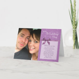 Cartão Dia do Casamento, Por Que Te Amo - Roxo com fita