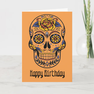 Cartão Dia do crânio mexicano do aniversário morto