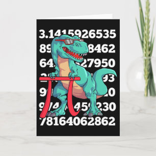 Cartão Dia do Dinossauro Pi T Rex Matemática Divertida 3.