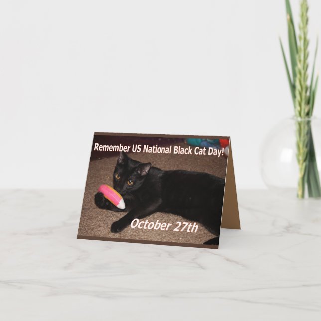 Cartão Dia do gato preto (Frente)