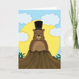 Cartão Dia do Groundhog