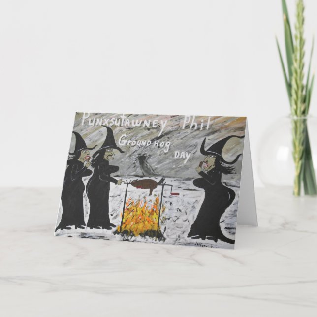 Cartão Dia do Groundhog (Frente)