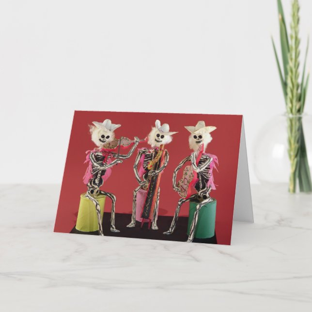 Cartão Dia do morto: Mariachi, de Oaxaca (Frente)