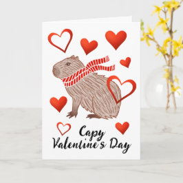 Cartão Dia do Namorados Engraçado Capybara Lover Saudação