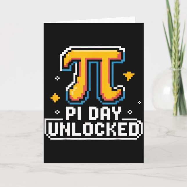 Cartão Dia do Pi 14 de Março Presente Engraçado Roupa de  (Frente)