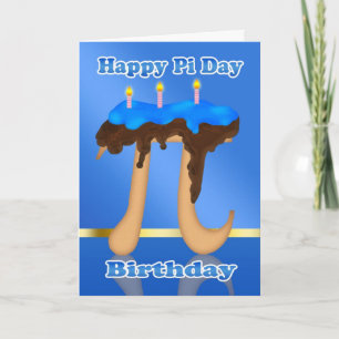 Cartão Dia do Pi do Bolo 3.14 Março, 14, Aniversário