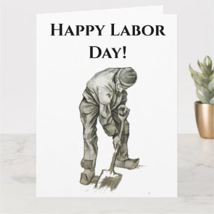 Cartão Dia do Trabalho Van Gogh Homem de Trabalho Desenho