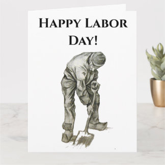 Cartão Dia do Trabalho Van Gogh Homem de Trabalho Desenho