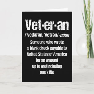 Cartão Dia do Veterano Americano do FunnY VETERAN Gift Ve