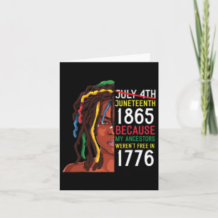 Cartão Dia dos Ancestrais da Juneteenth Livre 1776 4 de J