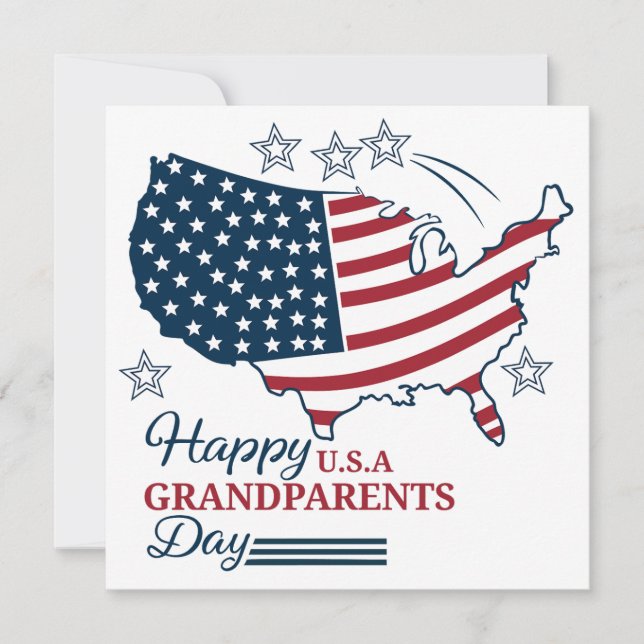 Cartão Dia dos Avós 2025 Mapa vetorial EUA (Frente)