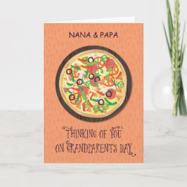 Cartão Dia dos Avós da Pizza Personalizável de Nana e Pap