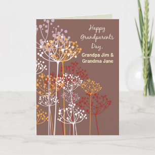 Cartão Dia dos Avós Flores Silvestres Marrons Religiosas