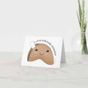 Cartão Dia dos Biscoitos da Fortuna Kawaii