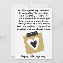 Cartão Dia dos Irmãos / Aniversário de Irmãos Cumprimento