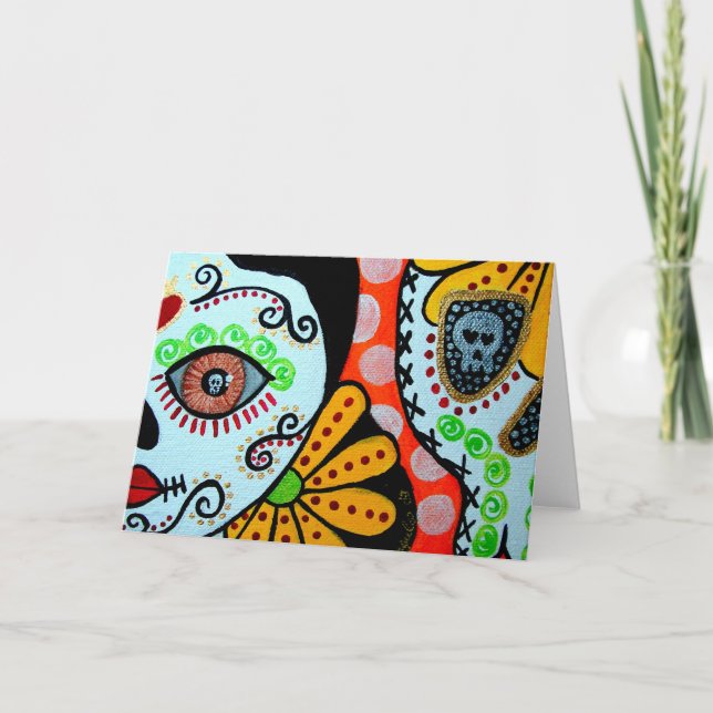 Cartão Dia dos Mortos "Dos Caras" (Frente)