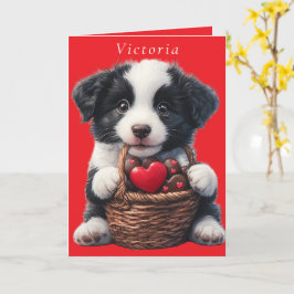 Cartão Dia dos Namorados Cachorrinho Corações de Chocolat