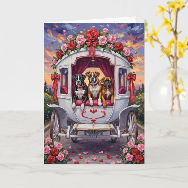 Cartão Dia dos Namorados Cachorro Boxer  (Flor Amarela)