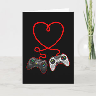 Cartão Dia dos Namorados de Video Game com Controles em F