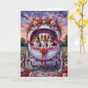 Cartão Dia dos Namorados do Cão de Pastoreio Shetland 