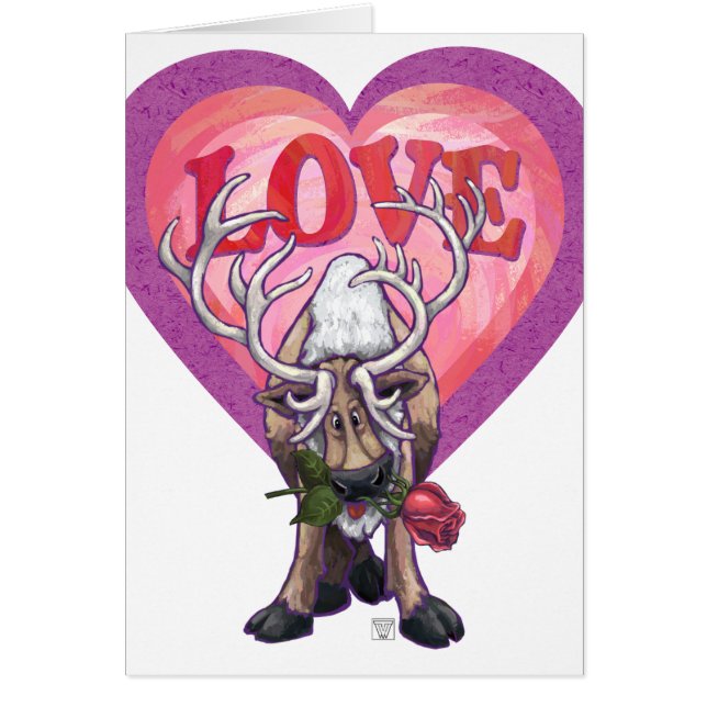 Cartão Dia dos Namorados dos Renas (Frente)